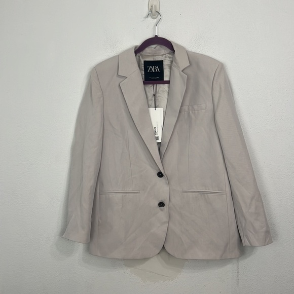 NWT ZARA LONG VENTED BLAZER SIZE M - Picture 3 of 5